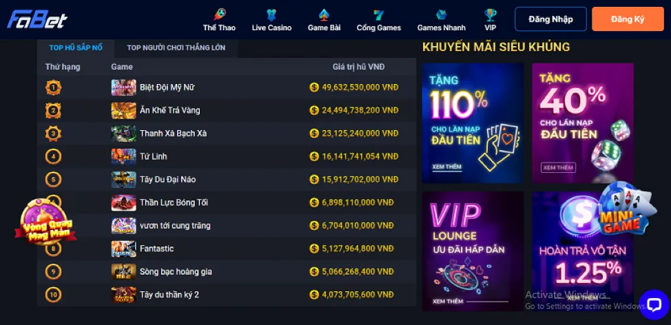 Hình ảnh khuyến khích người chơi tham gia game bắn cá